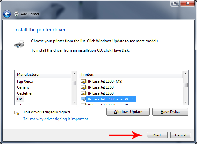 hp laserjet 1200 windows 10 driver